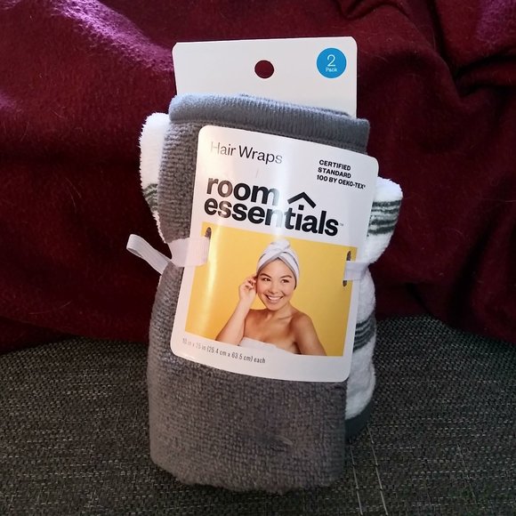 Room Essentials 2pk Bath Hair Wrap - Picture 1 of 10